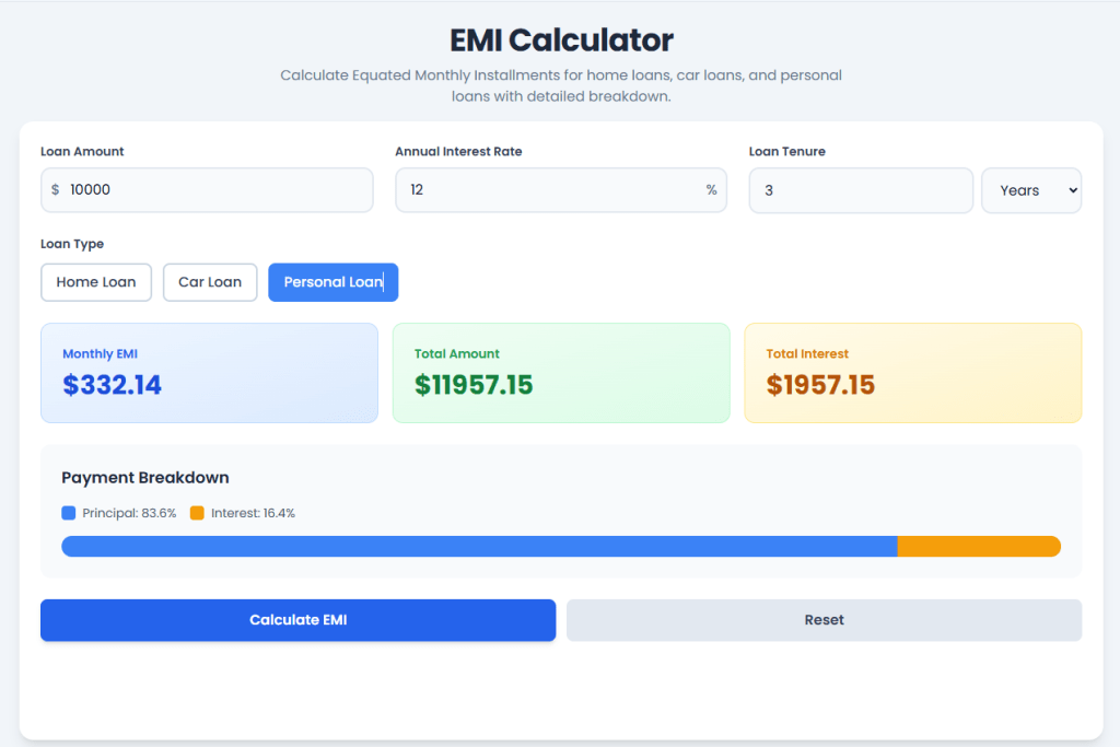 EMI calculator Free : Toolota's 100% Free, Must-Use!
