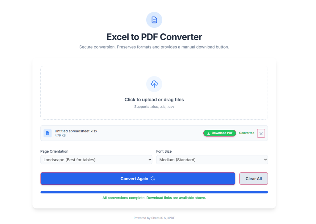 Excel to PDF Converter image