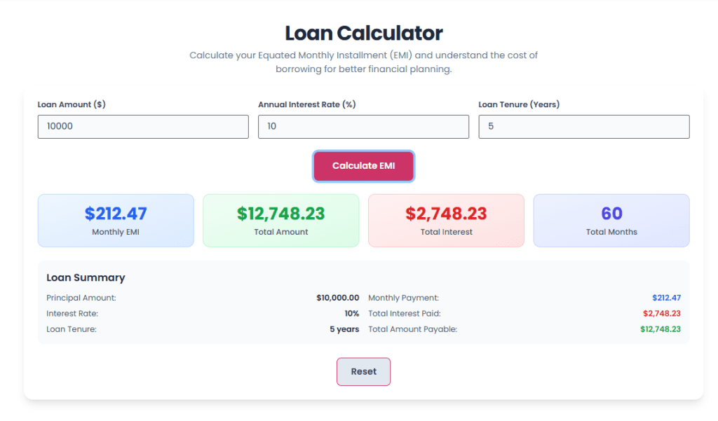 Loan payment calculator: Toolota's Free Tools