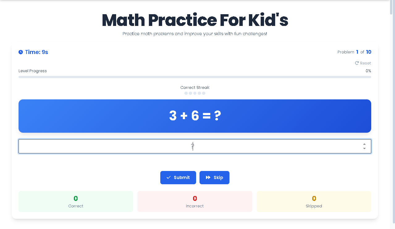 Close-up of the results screen in the Math Practice For Kid's with Toolota, displaying a perfect score, a trophy, and achievement badges.