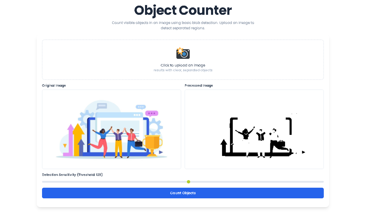 The upload area for the Object Counter From Image tool by Toolota.