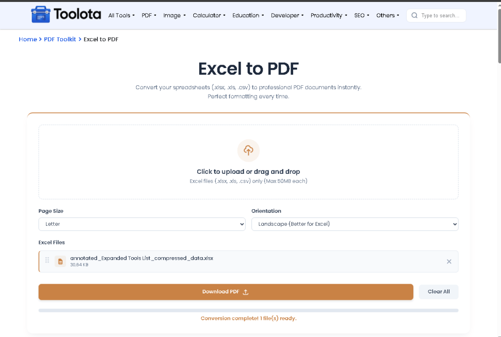 Excel to PDF Converter image