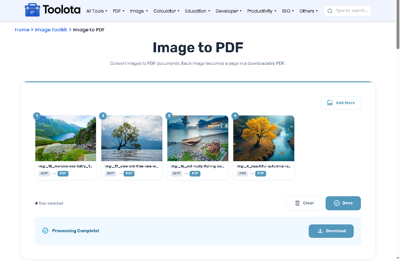Convert Image to PDF Tols