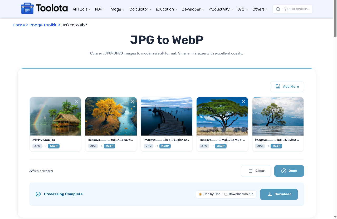 Convert JPG to WebP Tools