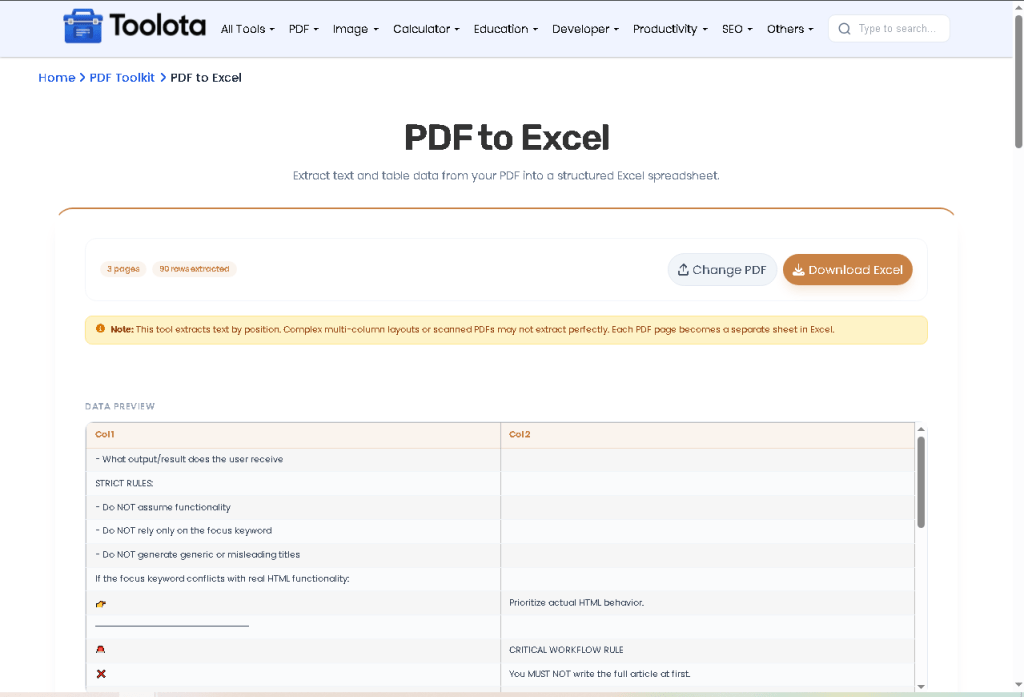 Convert rounded box with a file excel icon representing PDF to Excel converter