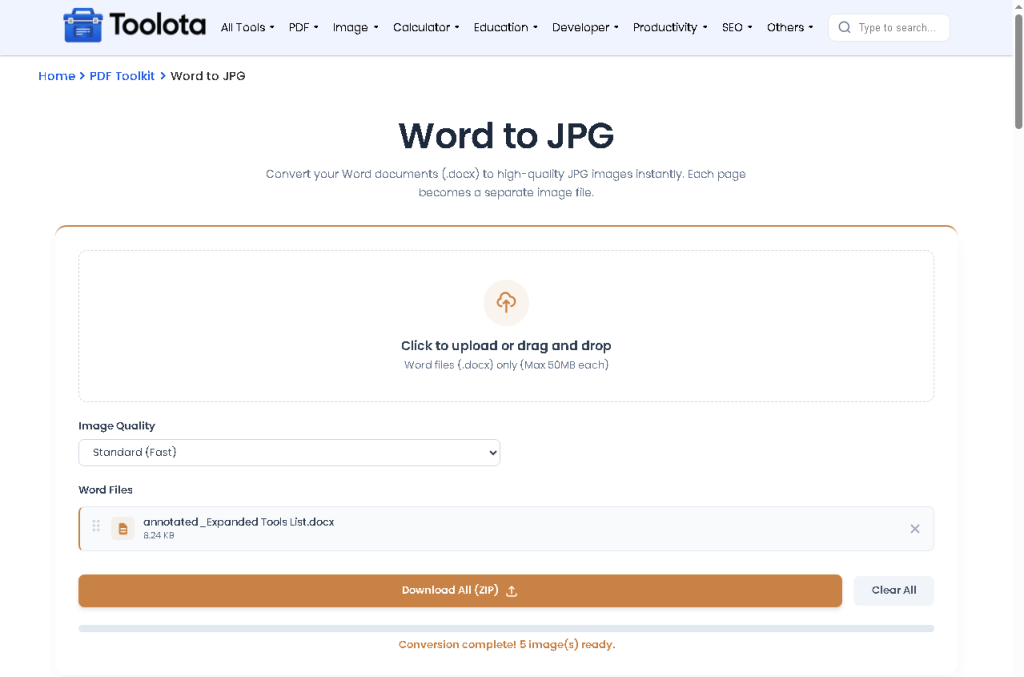 Word to JPG Converter