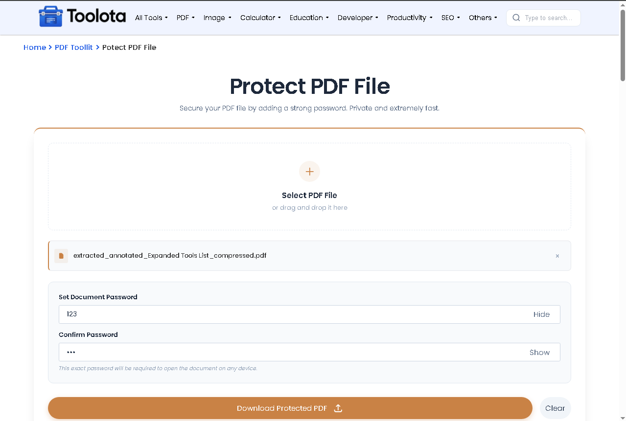 Protect PDF File