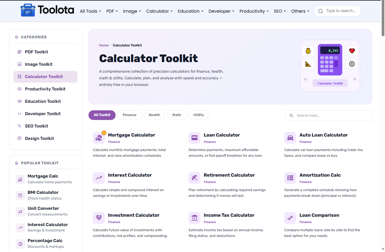 Calculator Toolkit Toolota