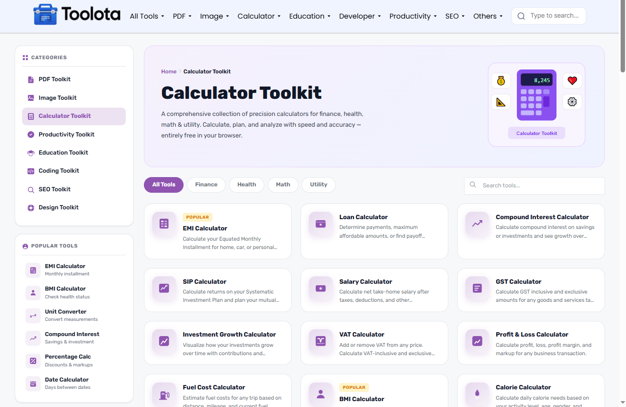 Free Calculator Toolkit