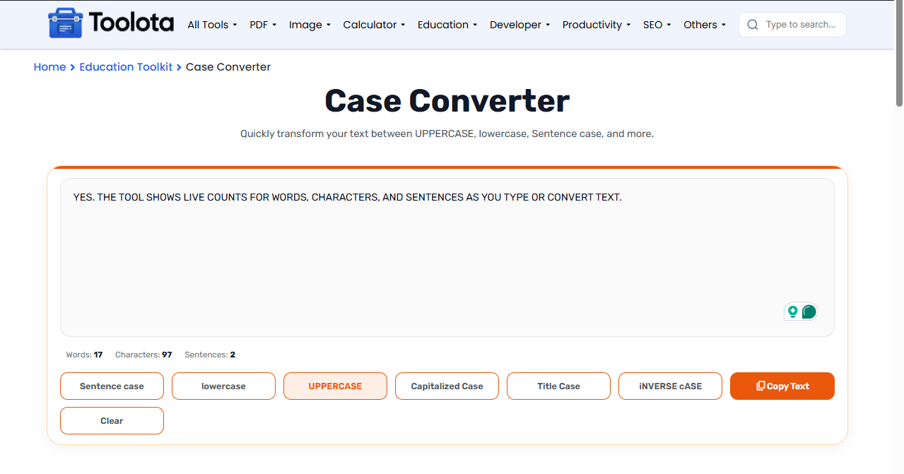 Free online case converter tool