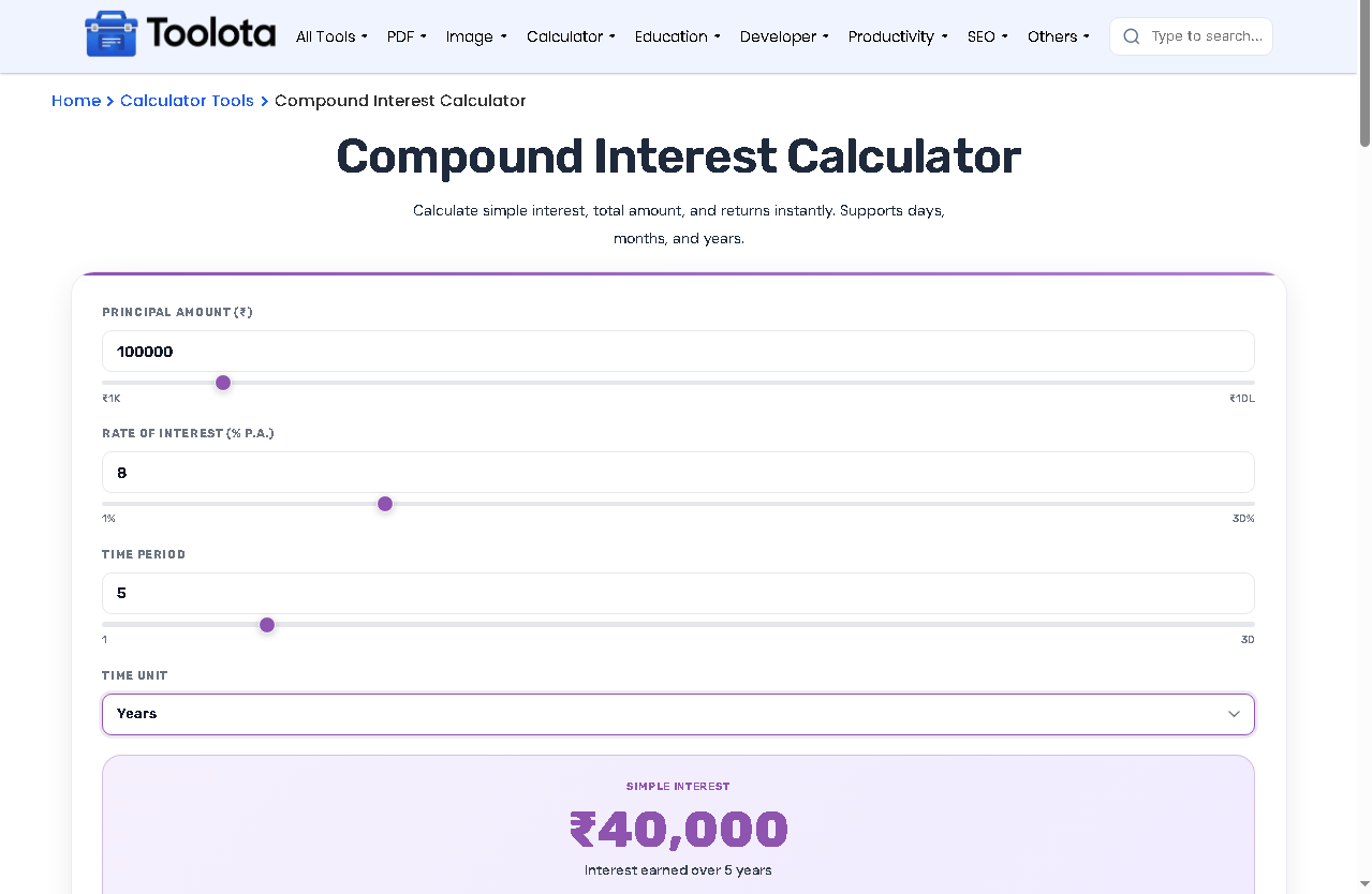 Compound Interest Calculator