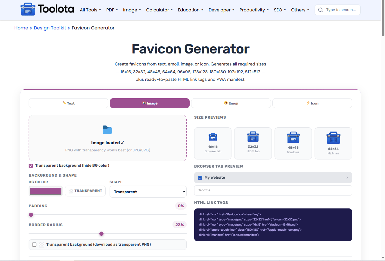 Favicon Generator Toolota