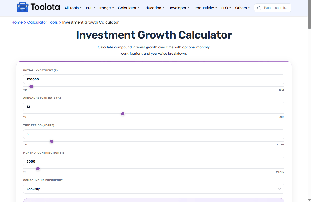 Investment Growth Calculator