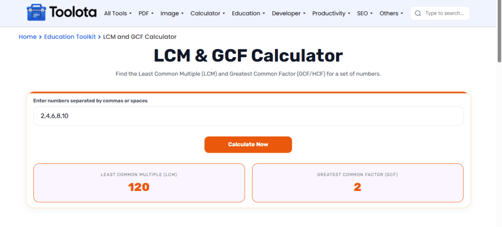 LCM and GCF Calculator