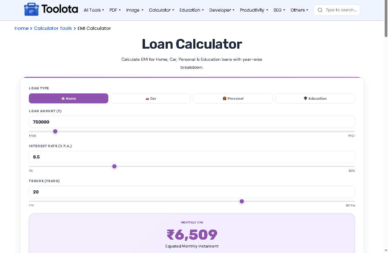 Loan Calculator Online
