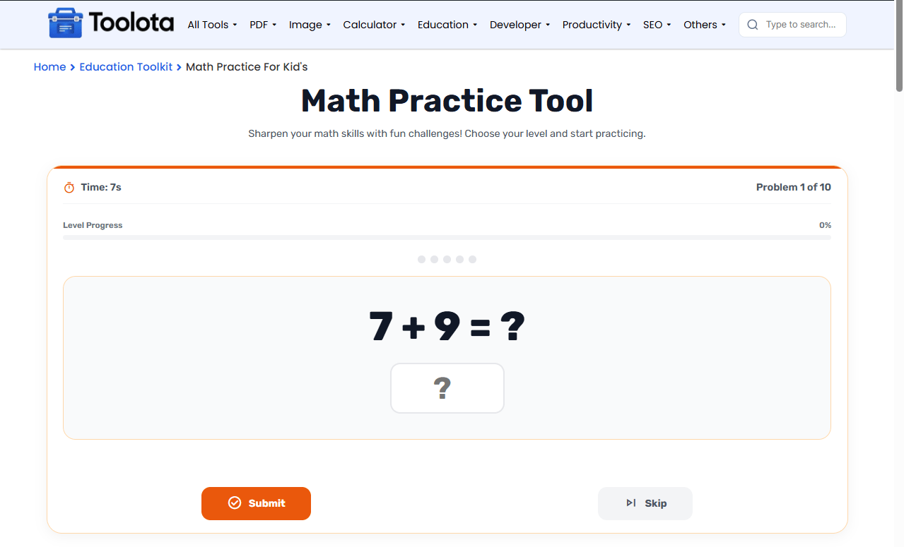 Math Practice For Kid's