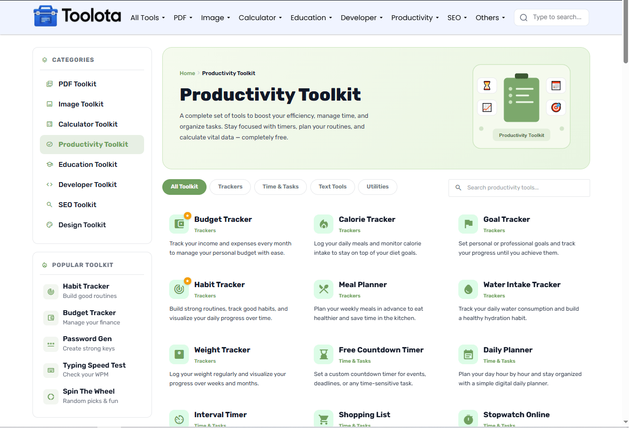 Productivity Toolkit Toolota