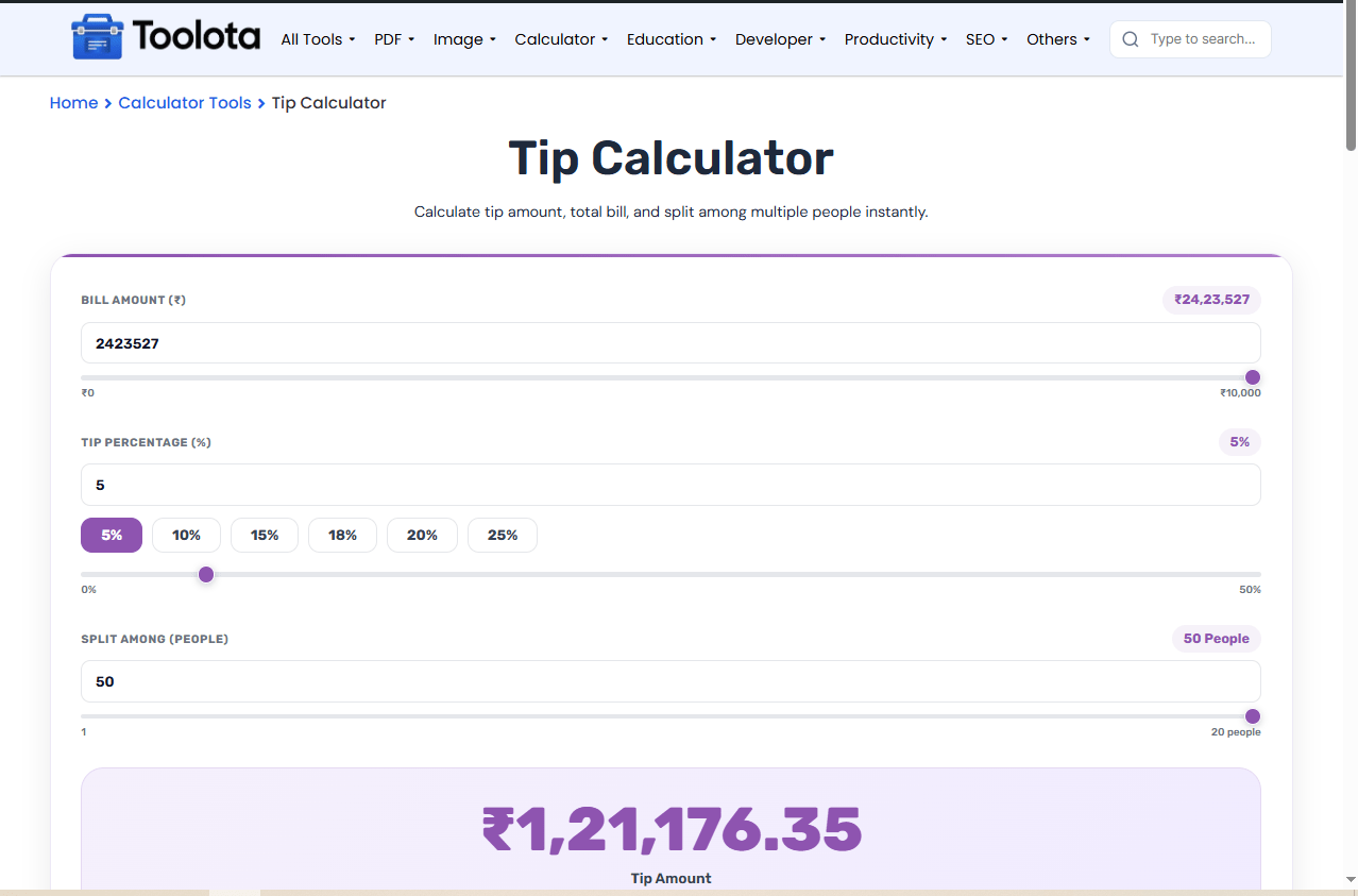 Tip Calculator Online