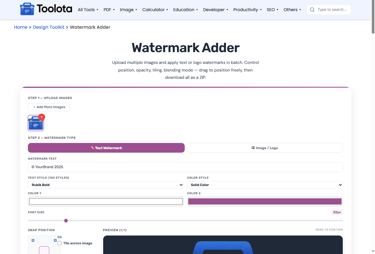 Watermark Adder Free Toolota
