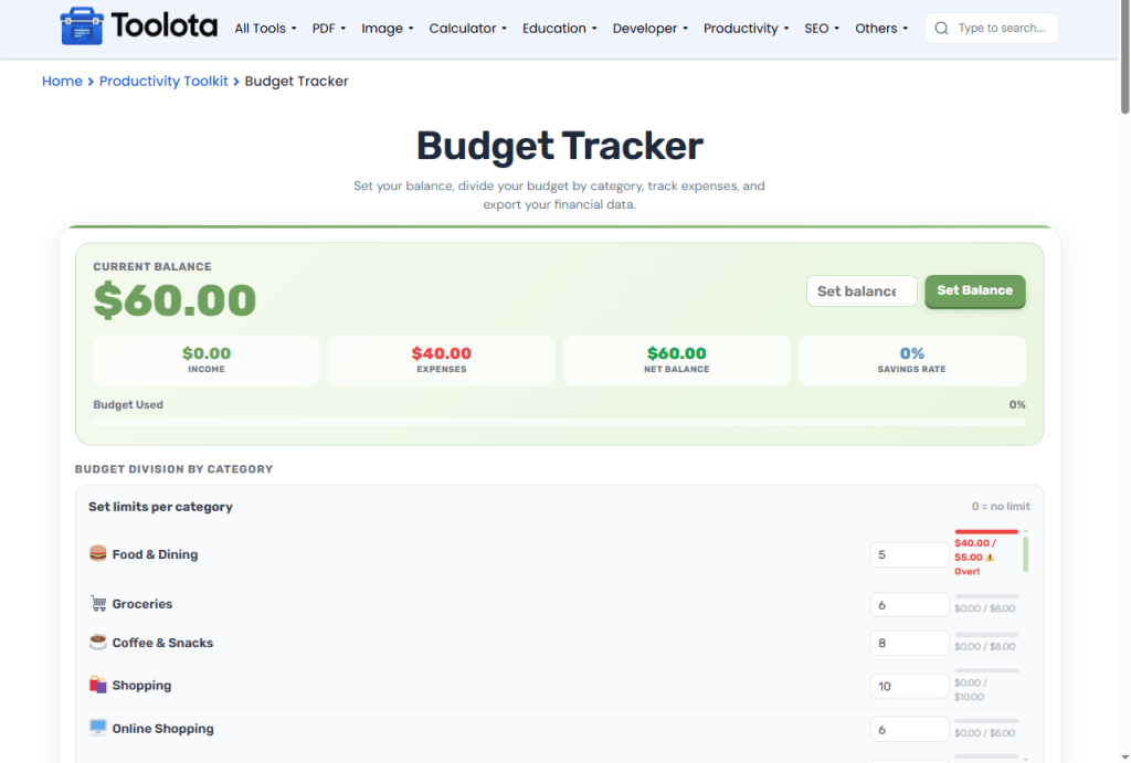Budget Tracker Online | Money Manager & Budget Planner Tools