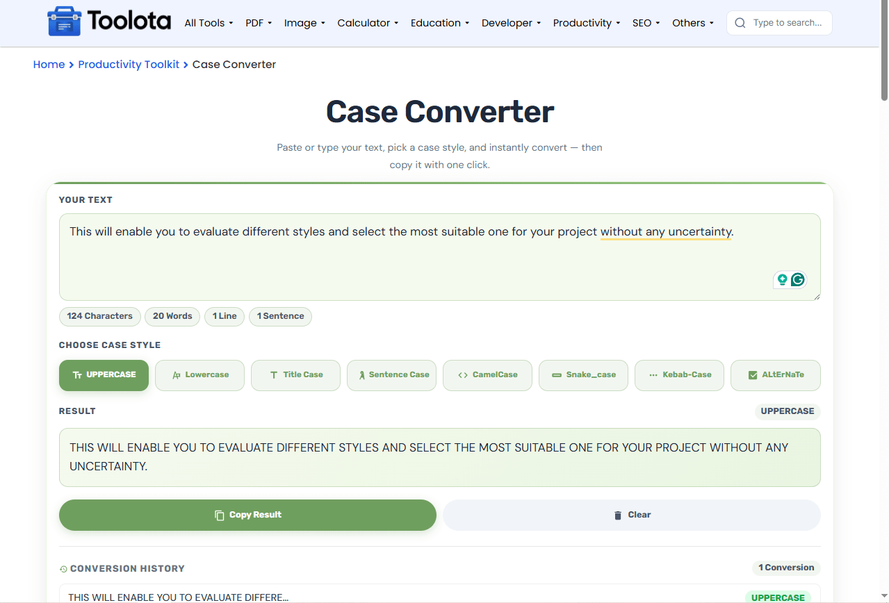 Case converter online Case Converter Online Free Toolota