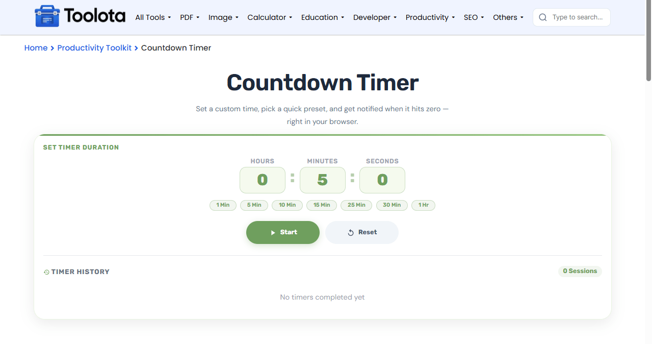 Free Countdown Timer Toolota